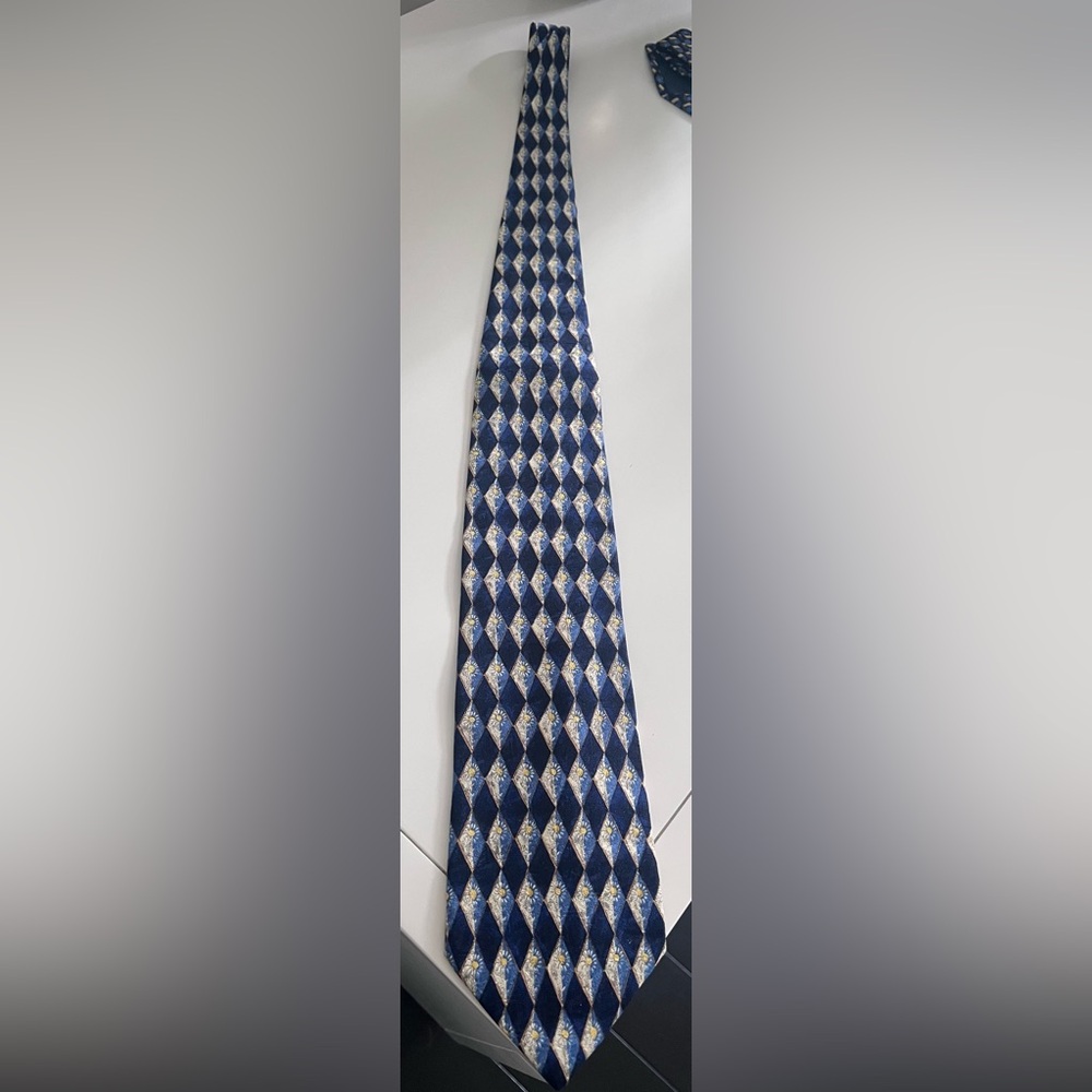 Ermenegildo Zegna Blue and Yellow Silk Ties